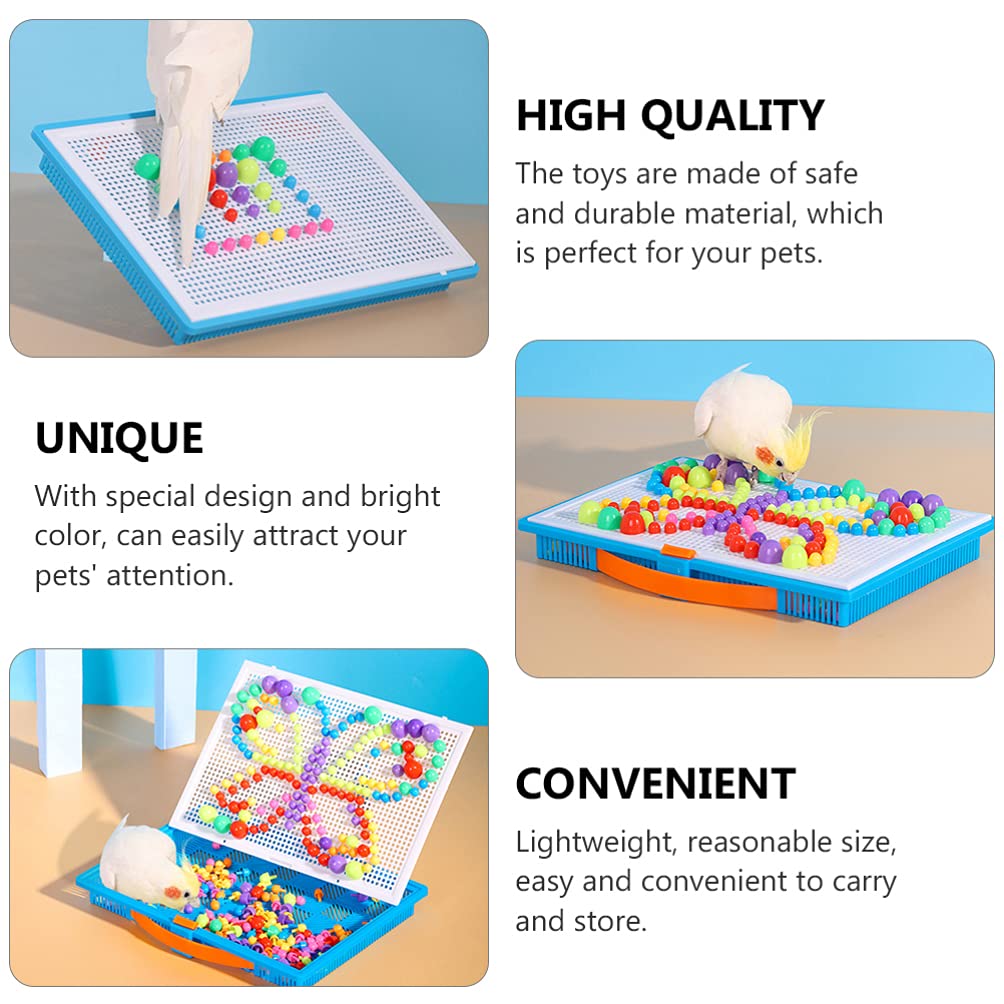 balacoo Parrot Educational Toy Mosaic Pegboard Puzzles Bird foraing Toys Early Learning Puzzle Toy Parrot chew Toys Bird Toy Woo