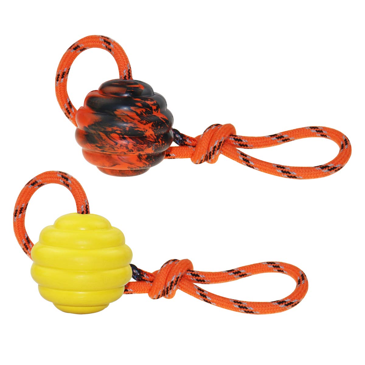 Nevperish K9 Training Ball With Rope Exercise And Reward Toy For Dogs Indestructible Dog Toy Ball With Handle For Training Pull Throw Toy Tug Toy Dogs Fetch Toys Belgian Malinois Gifts