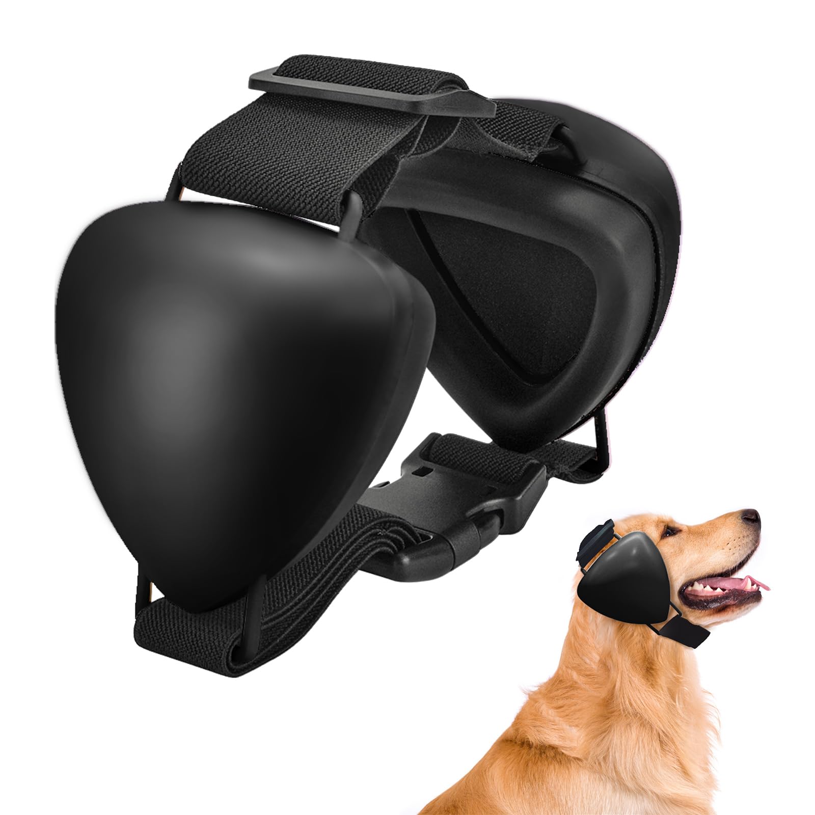 ZOHAN Dog Ear Muffs for Noise Protection, Comfort Dog Noise Cancelling Ear Muffs with Fast Snap Lock for Fireworks, Thunder, Vac