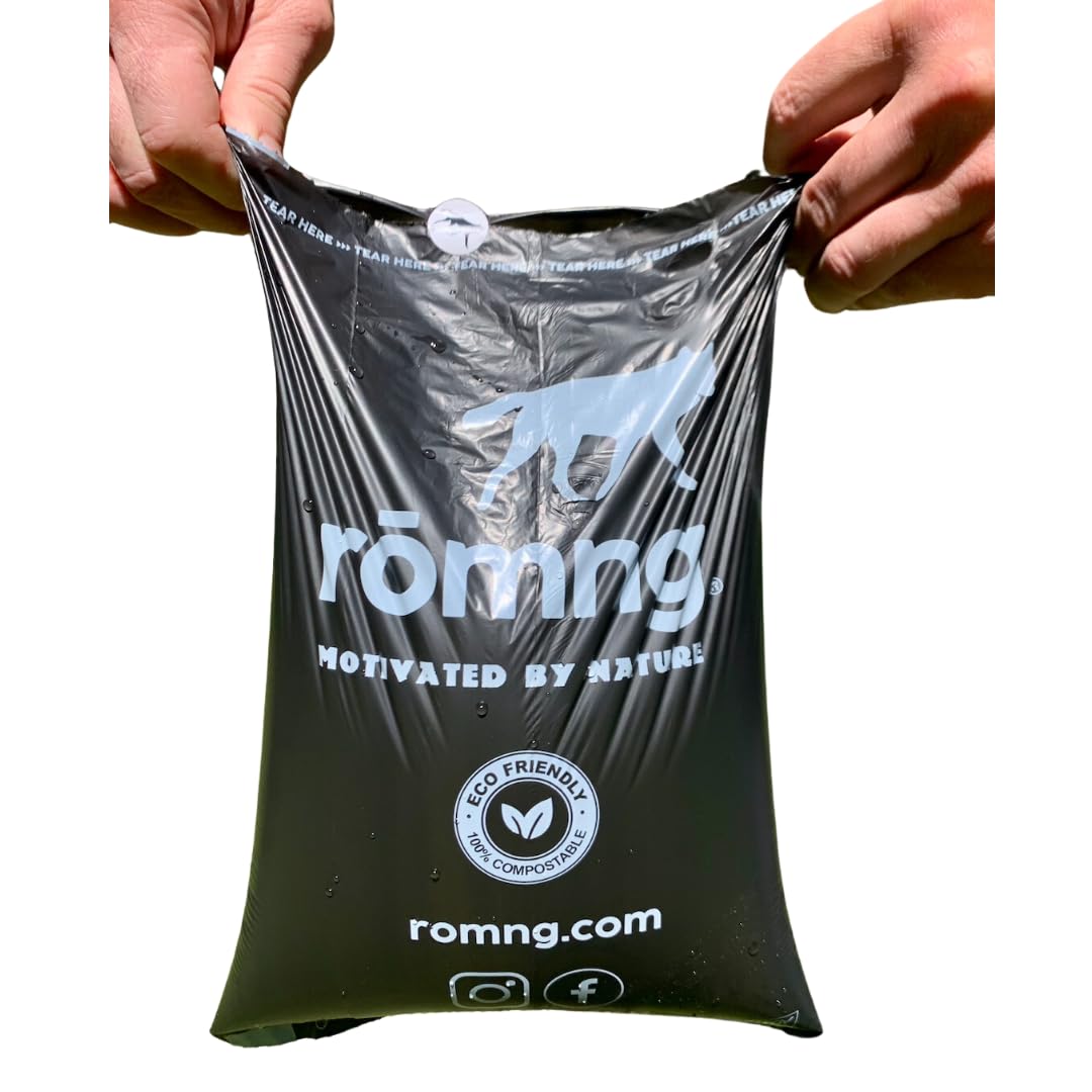 Premium Plant-Based Waste Bags For Dogs - Certified Tuv Compostable - Unscented - Fits Standard Dispensers - Leak-Proof & Easy T
