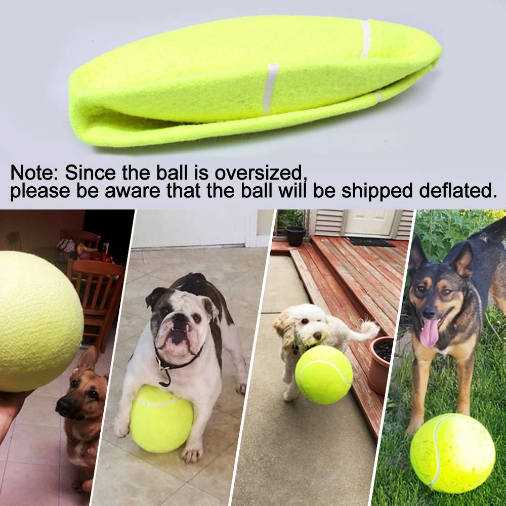 CNMGBB Giant Tennis Ball 9.5 inch Dog Tennis Ball Large Pet Toys Funny Outdoor Sports Dog Ball Gift (Shipped Deflated)