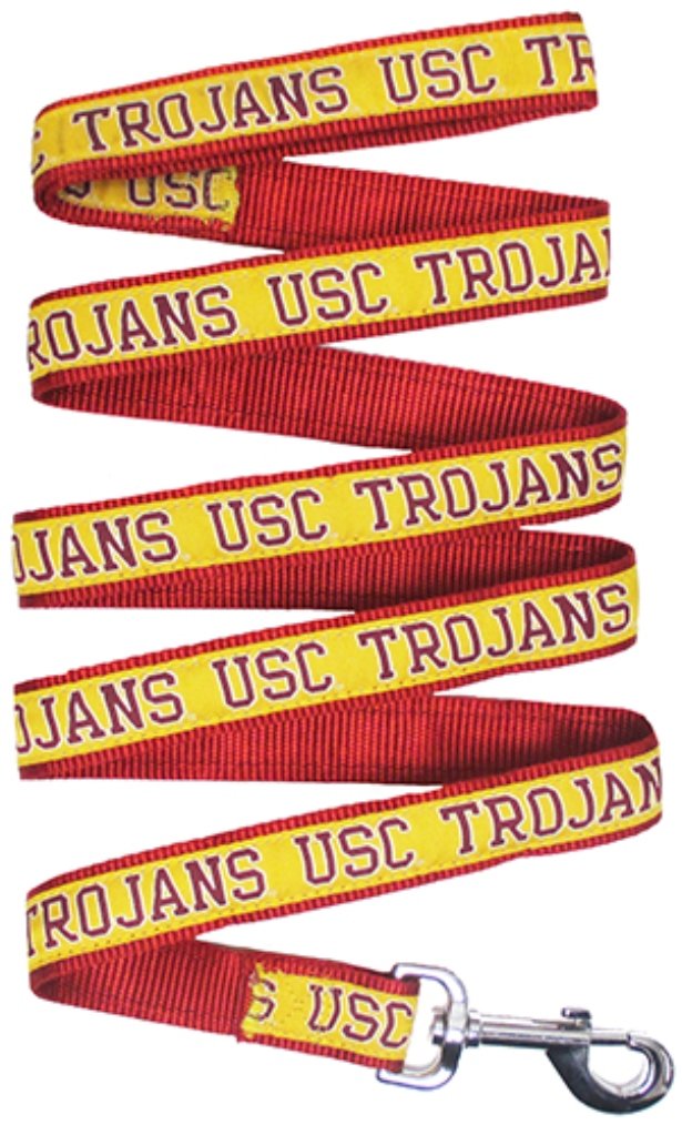 Ncaa Pet Leash, Medium, Usc Trojans, Shiny & Colorful Leash For Dogs & Cats Licensed By The Ncaa