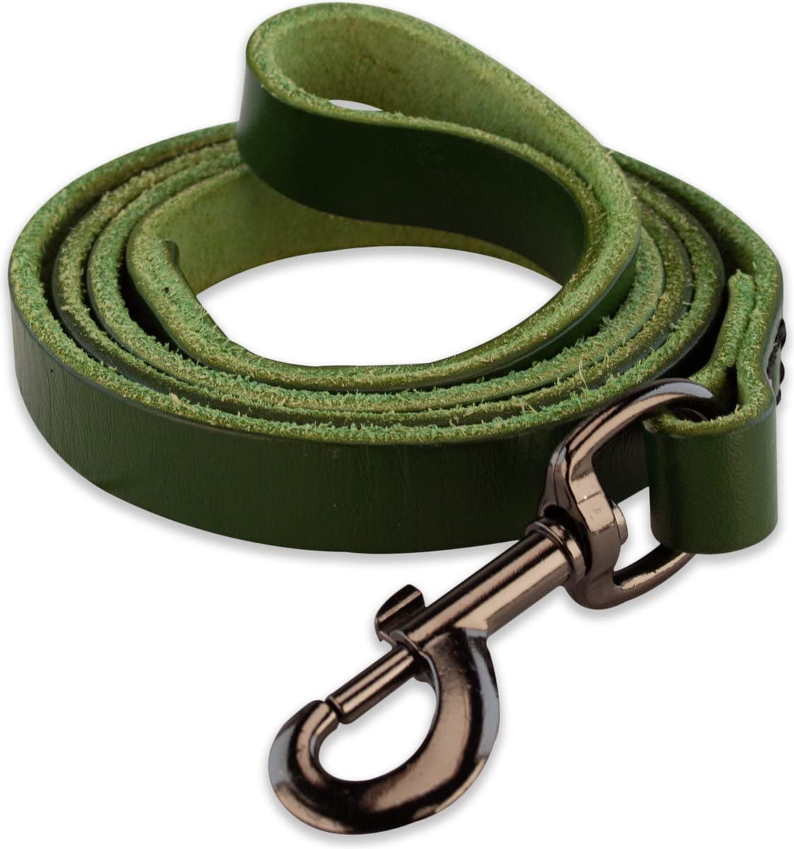 Brute Strength - Leather Dog Leash - 47Ft - Green - Soft And Strong Full Grain Leather Leash For Large And Medium Dogs - Dog Tra