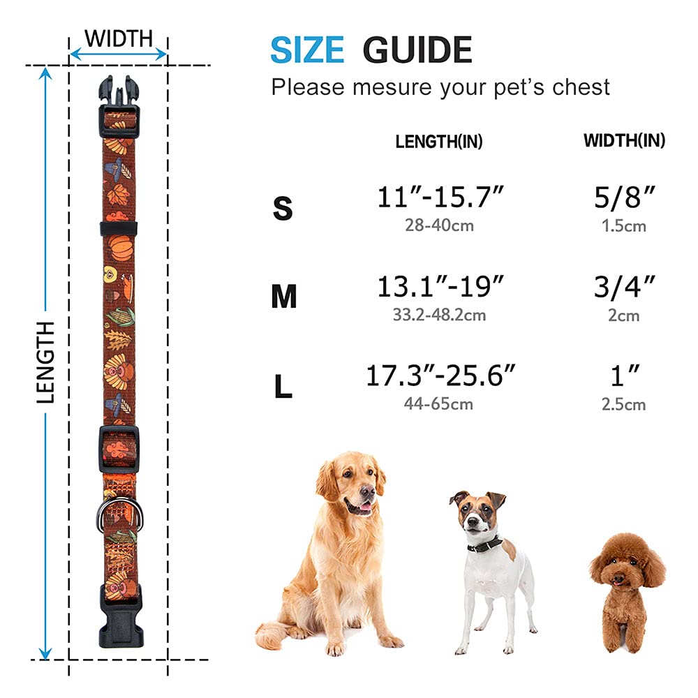 Rhea Rose Fall Halloween Thanksgiving Dog Collars Small Size