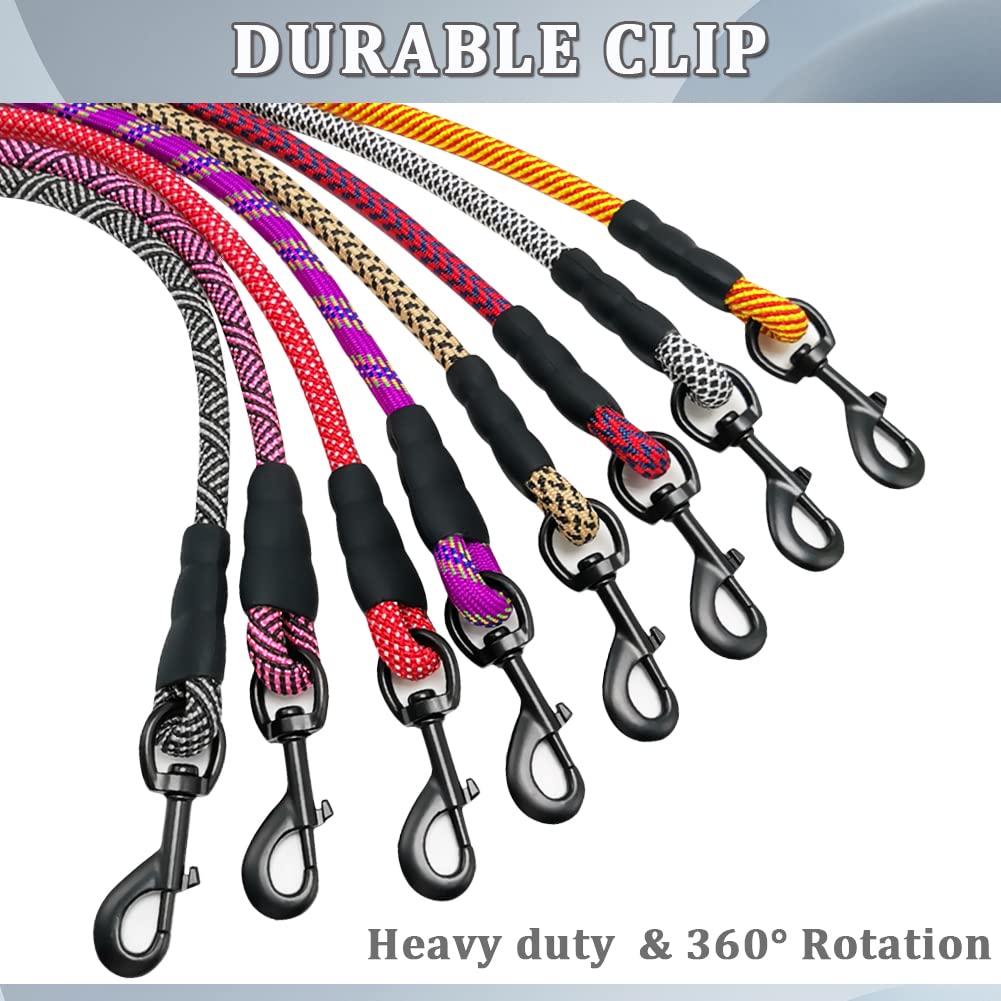 Maypaw Heavy Duty Rope Dog Leash, 3/4/5/7/6/8/10/12/15 Ft Nylon Pet Leash, Soft Padded Handle Thick Lead For Large Medium Dogs S