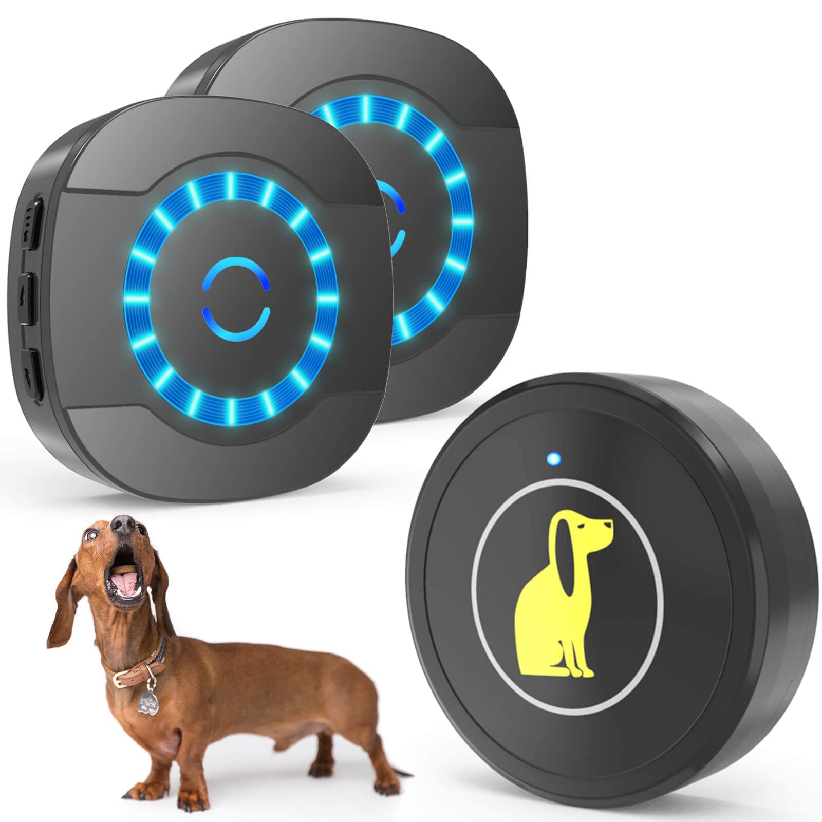 Lalolee Dog Bell For Door Potty Training, Watrerproof Super-Light Touch Wireless Doorbell For Doggie With 55 Melodies 5 Volume Levels Led Flash