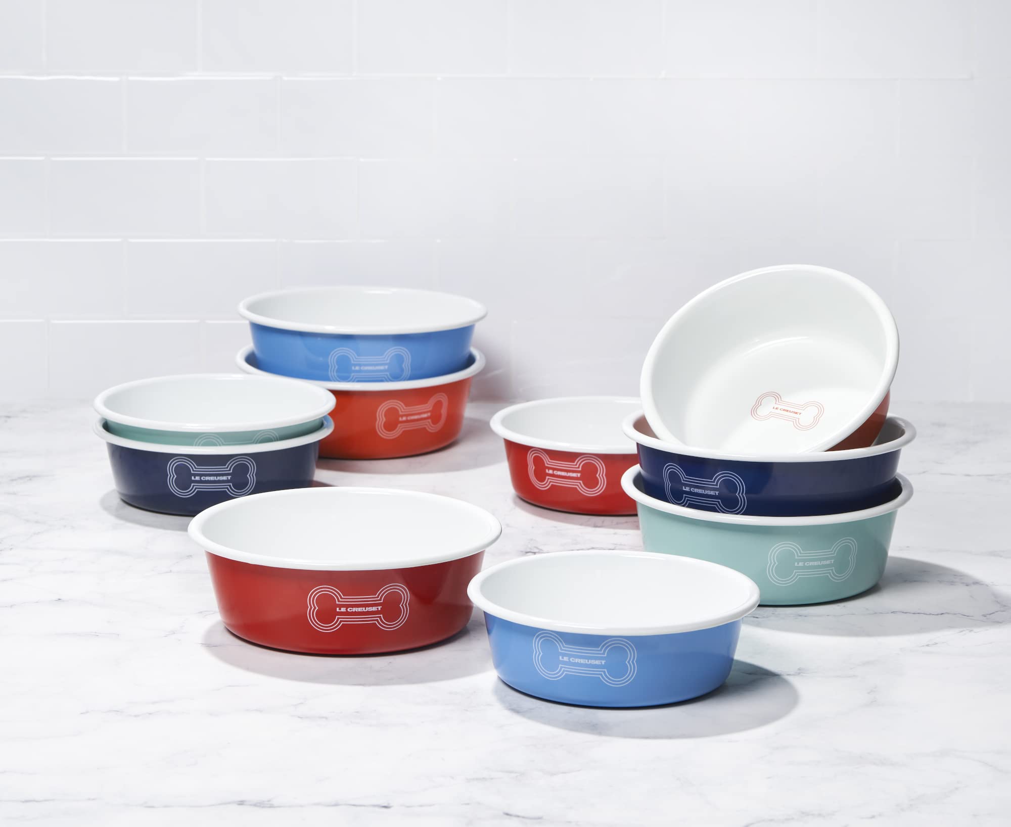 Le Creuset Enamel on Steel Large Dog Bowl, 6 Cups, Light Green