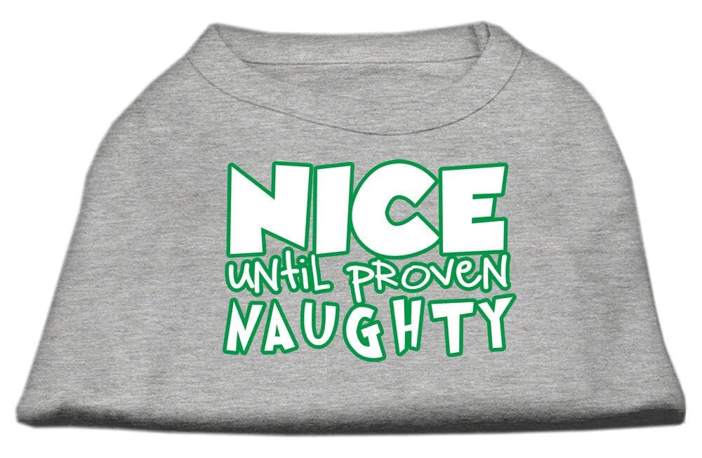 Mirage Pet Products 51-180 MDPR Nice Until Proven Naughty Screen Print Pet Shirt Purple, Medium