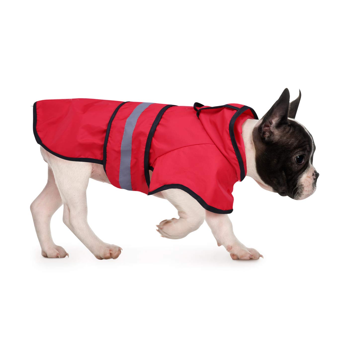 Hde Dog Raincoat Hooded Slicker Poncho For Small To X-Large Dogs And Puppies Red - M