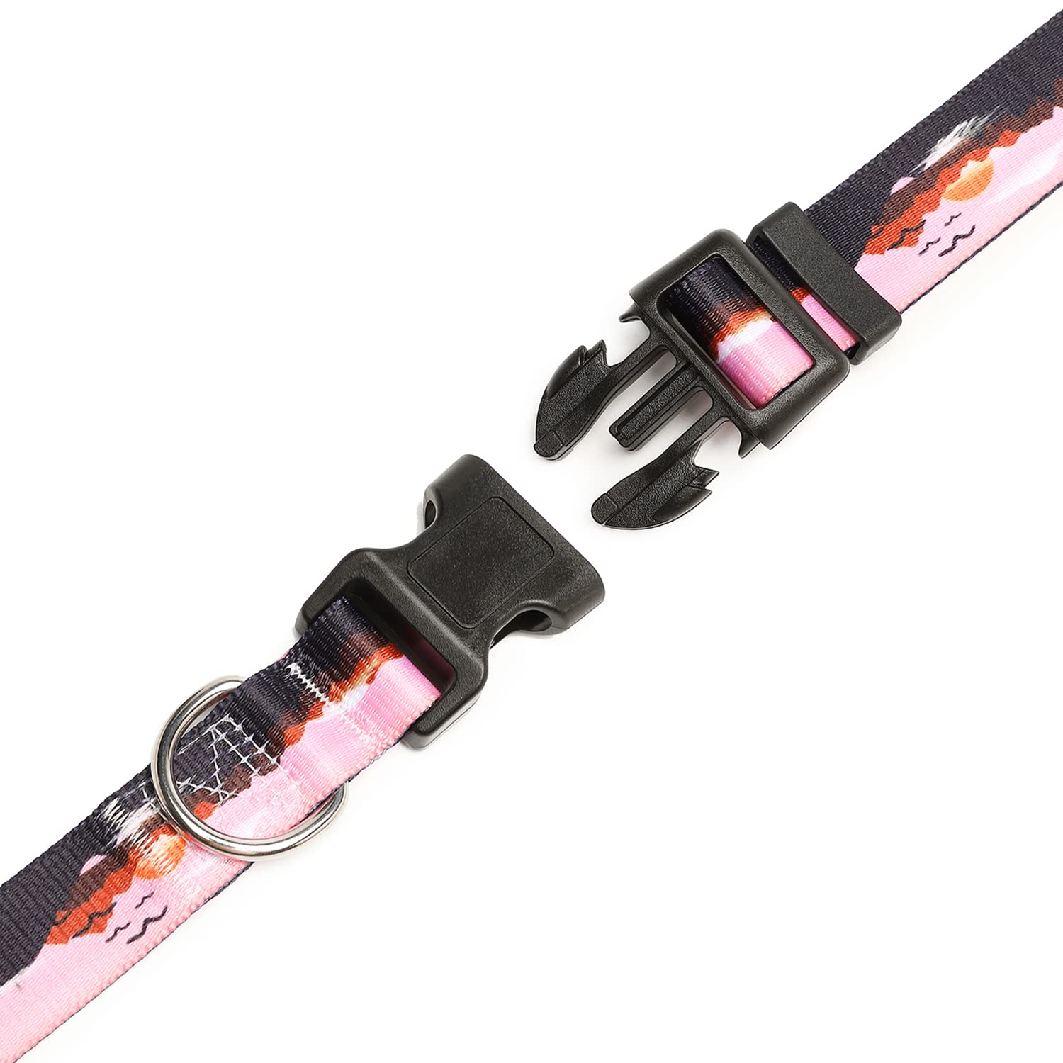 Mercano Adjustable Dog Collar - Special Design Patterns, Soft Nylon Comfortable Durable Pet Collar For Small Medium Large Dogs (S, Sunset)