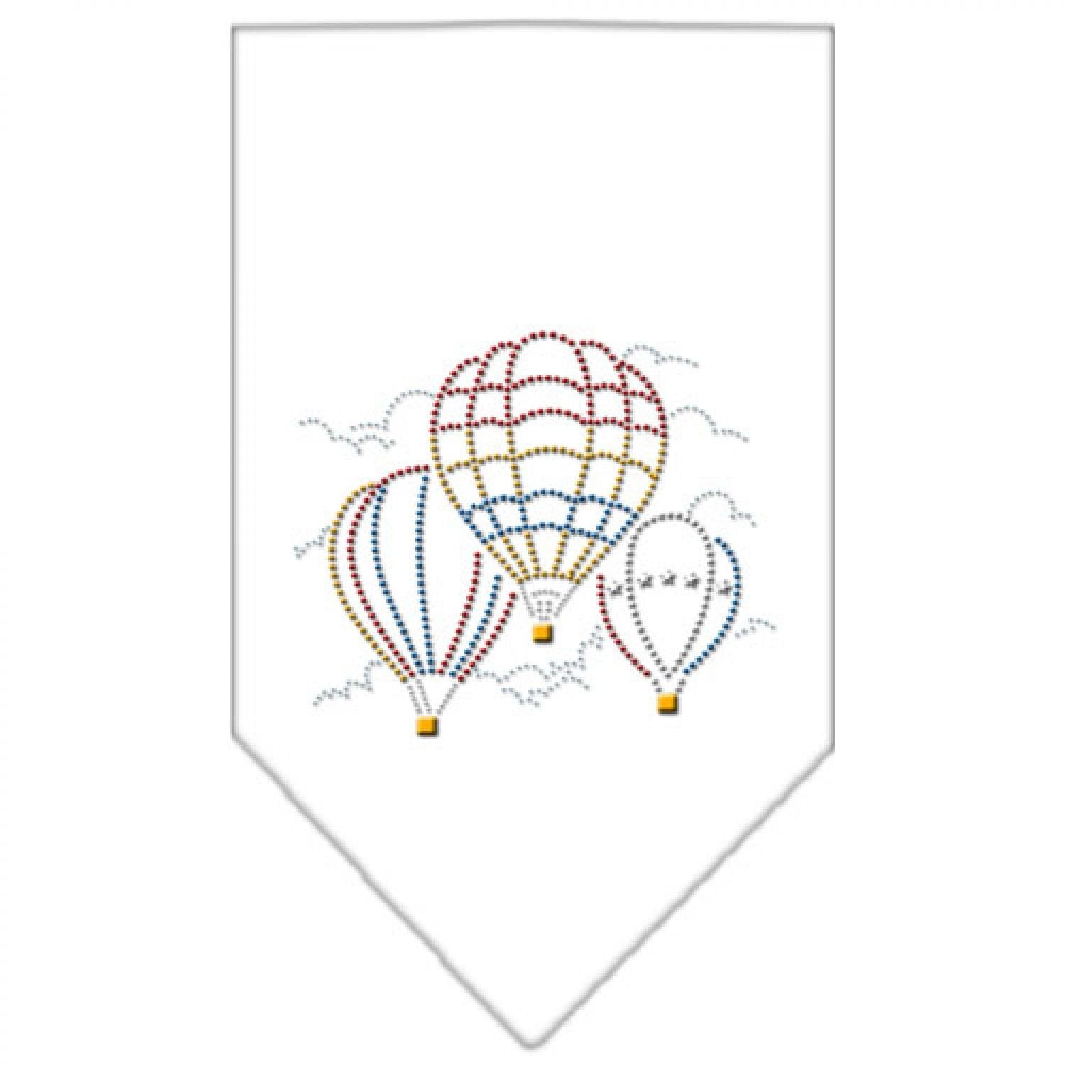 Mirage Pet Products Hot Air Balloons Rhinestone Bandana, Small, White