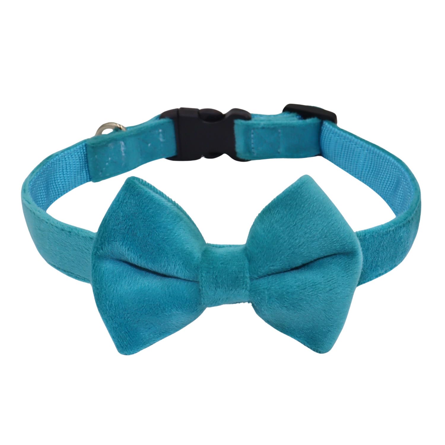Wdpaws Dog Collar With Bowtie Soft Velvet Material With Quick Release Buckle For Medium Dogs (Blue, M)