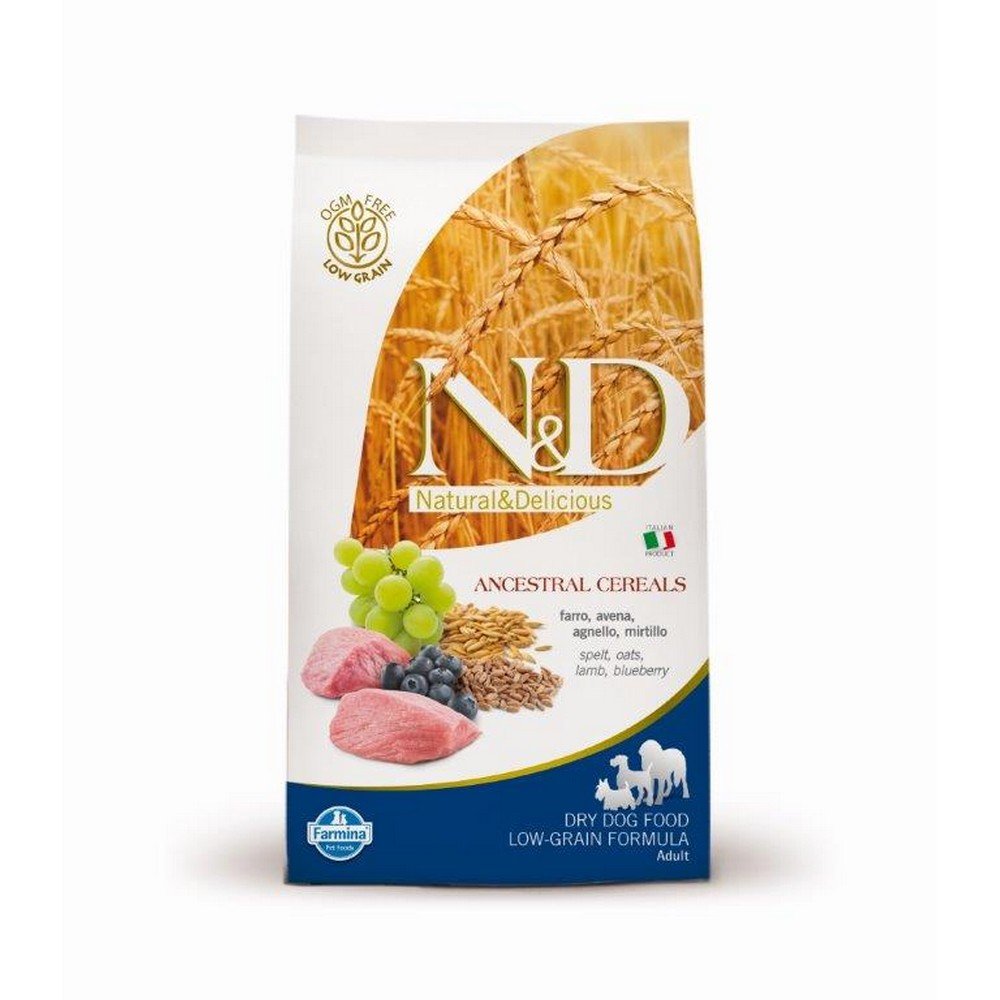 Farmina Natural And Delicious Ancestral Low-Grain Formula Dry Dog Food, 5.5-Pound, Lamb