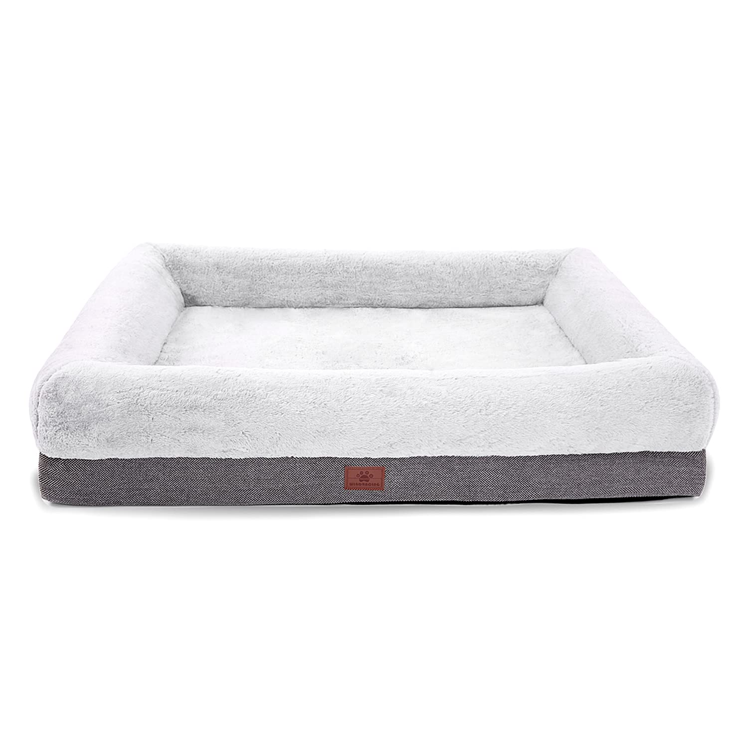 WINDRACING Orthopedic Dog Bed for Extra Large Dogs, Bolster Sides Dogs Sofa Bed with Removable Washable Cover & Non-Skid Bottom,