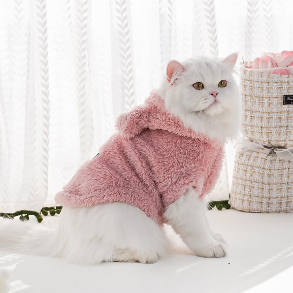 Cat Bunny Ears Costume Cute Dog Kitten Hoodies Sweater Rabbit Ears Puppy Pet Apparel (Xx-Large,Pink)