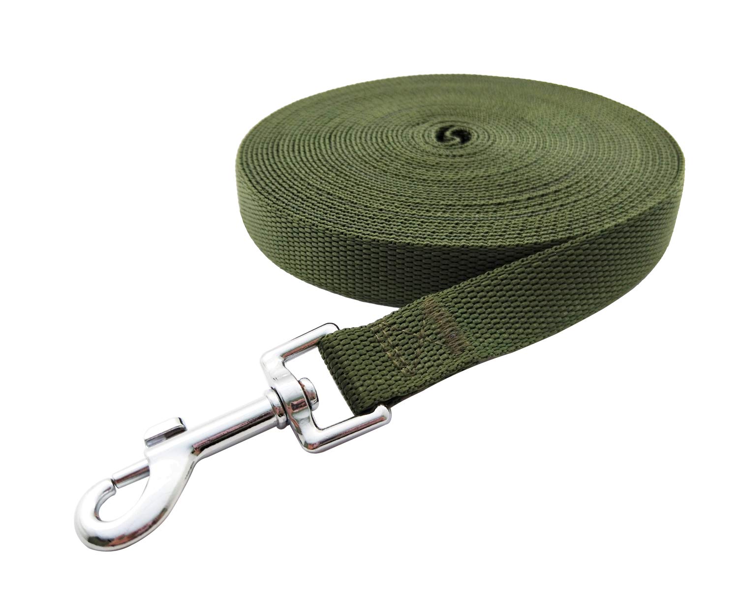 Nylon Training Dog Leash For Small Medium Large Dogs, 15Ft 20Ft 30Ft 50Ft Long Leash Dog/Puppy Lead For Obedience Recall Training, Camping (15Ft, Green)