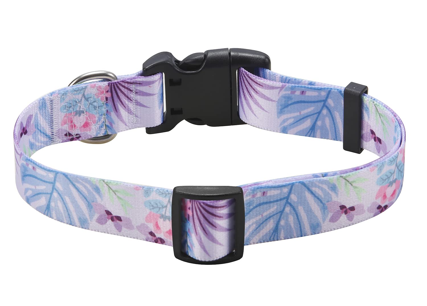 Mihqy Dog Collar With Bohemia Floral Tribal Geometric Patterns - Soft Ethnic Style Collar Adjustable For Small Medium Large Dogs (Purple Flower, S)