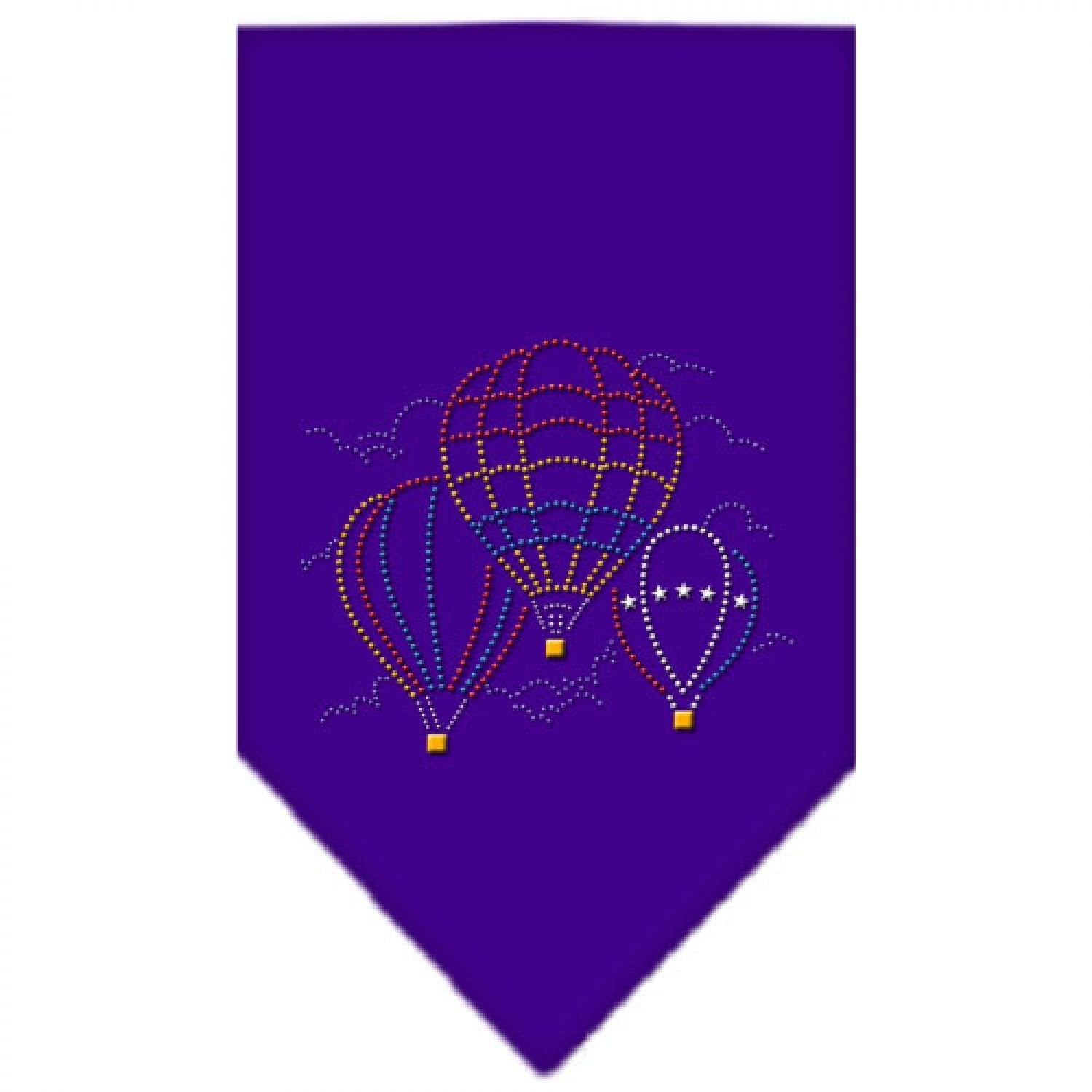 Mirage Pet Products Hot Air Balloons Rhinestone Bandana, Large, Purple