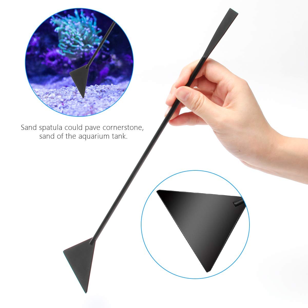 Liveek Aquarium Aquascape Tools Kit, 4 In 1 Anti-Rust Aquatic Plant Aquascaping Tool Stainless Steel Black Tweezers Scissors Spa