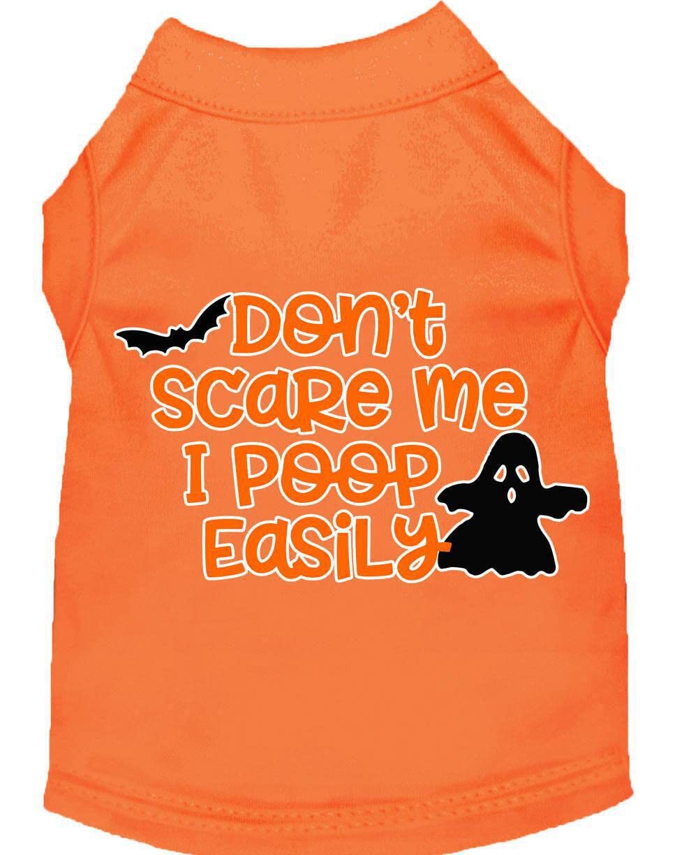 Halloween Pet Dog & Cat Shirt Screen Printed, "Don't Scare Me, I Poop Easily" Aqua L