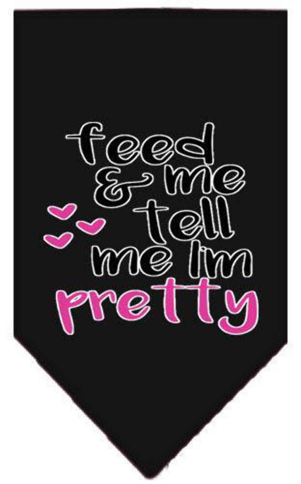 Pet and Dog Bandana Screen Printed, "Feed Me & Tell Me I'm Pretty" Lime Green Large