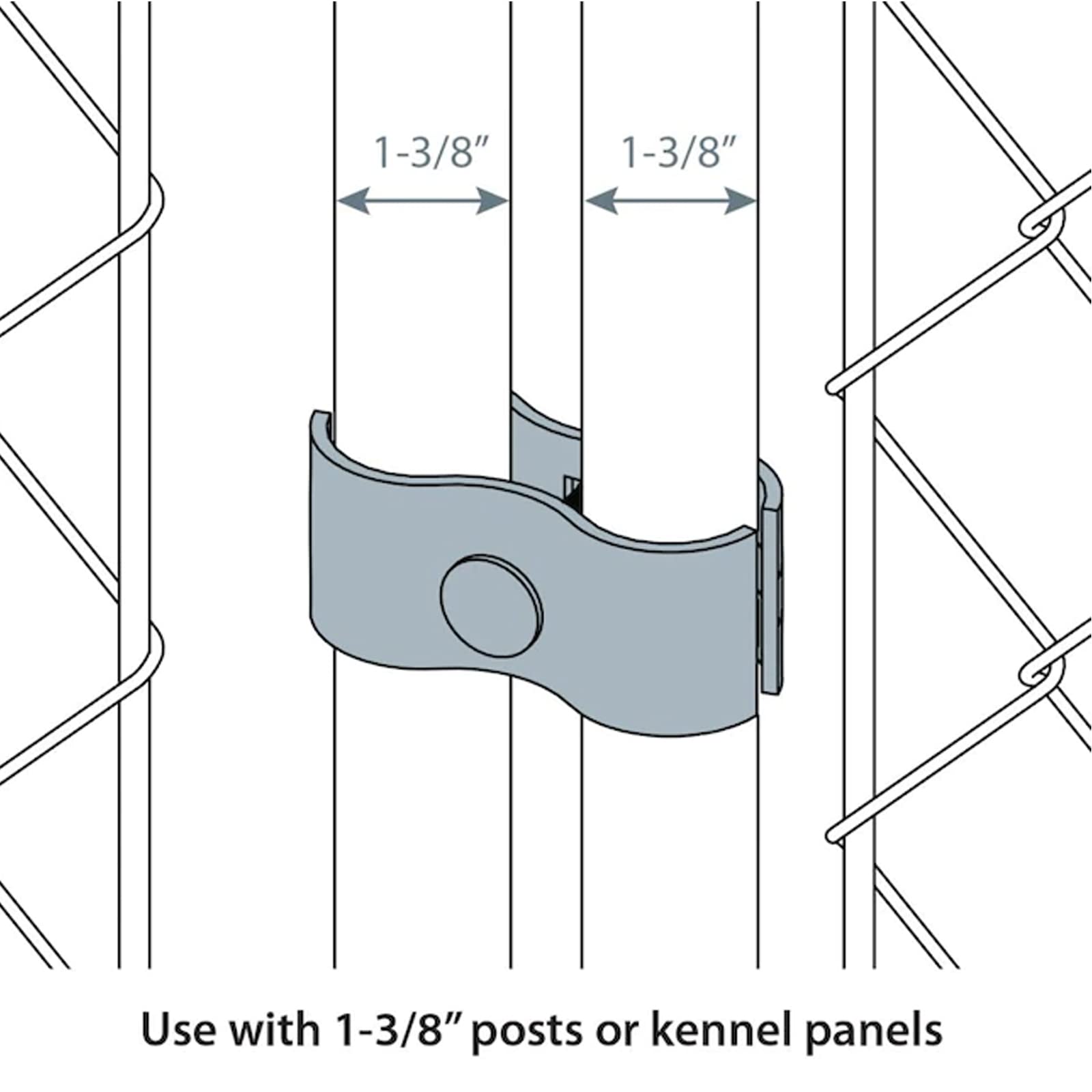 Hoqqf Dog Kennel Panel Clamps - 20 Sets Galvanized Alloy Steel for 1-3/8’’ Chain Link Fence - Model 54UCB049