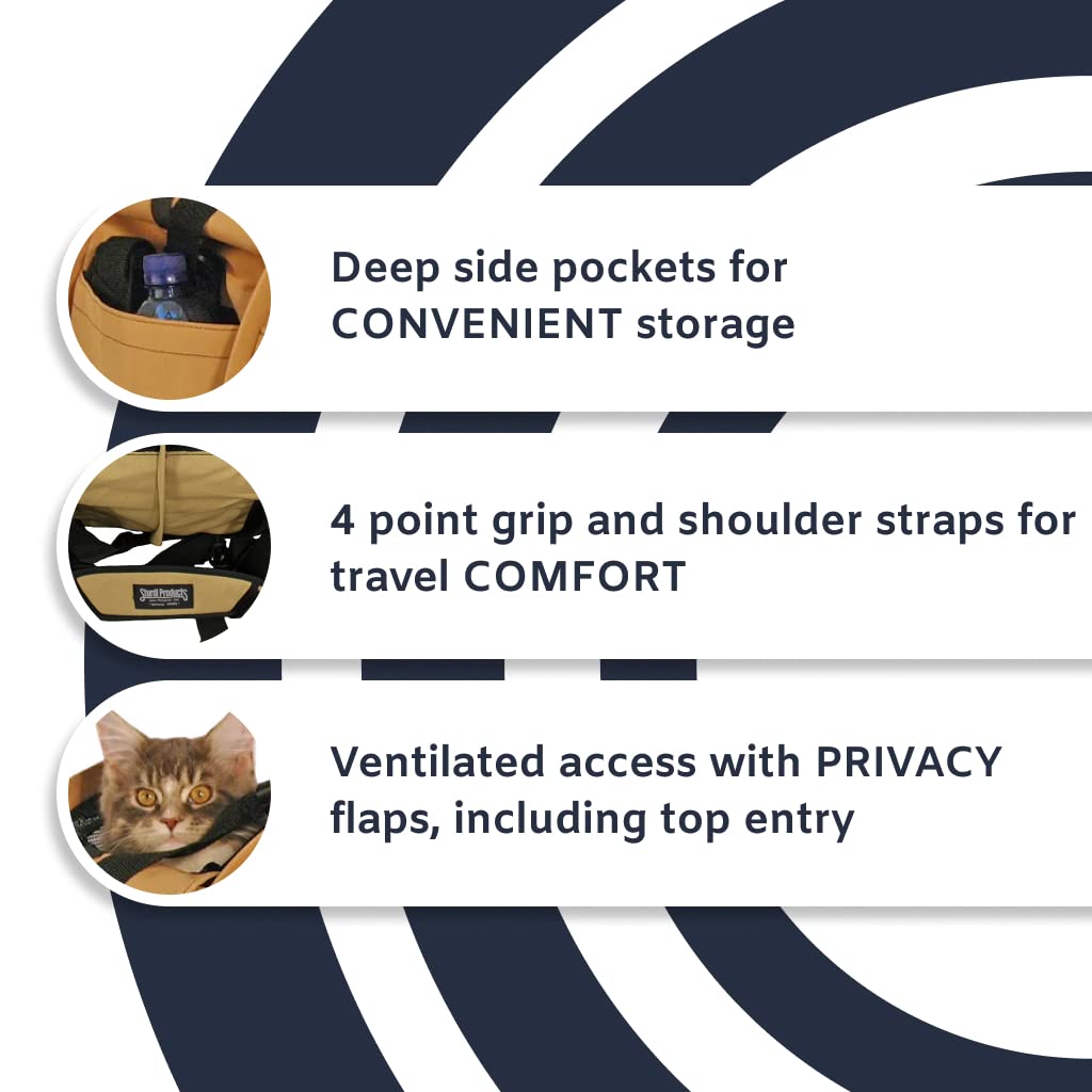 Divided SturdiBag X-Large Pet Carrier: Compartment for 2 Pets, Flexible Height for Cat and Dog Soft Sided with Safety Clips and