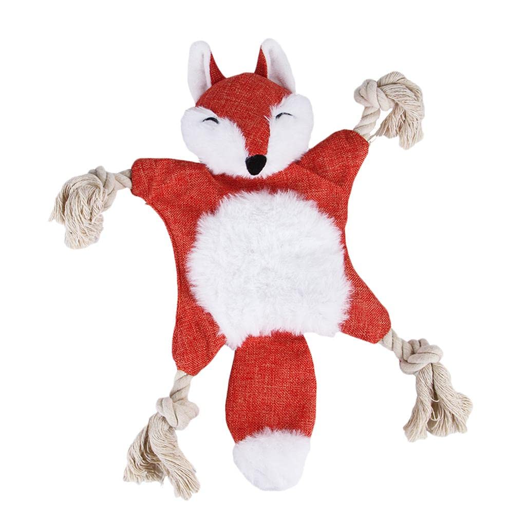 HEAVENGLOW Pet Dog Chew Teeth Cleaning Sound Toys Plush Dog Play Bite Toys Foxes | Dog Supplies