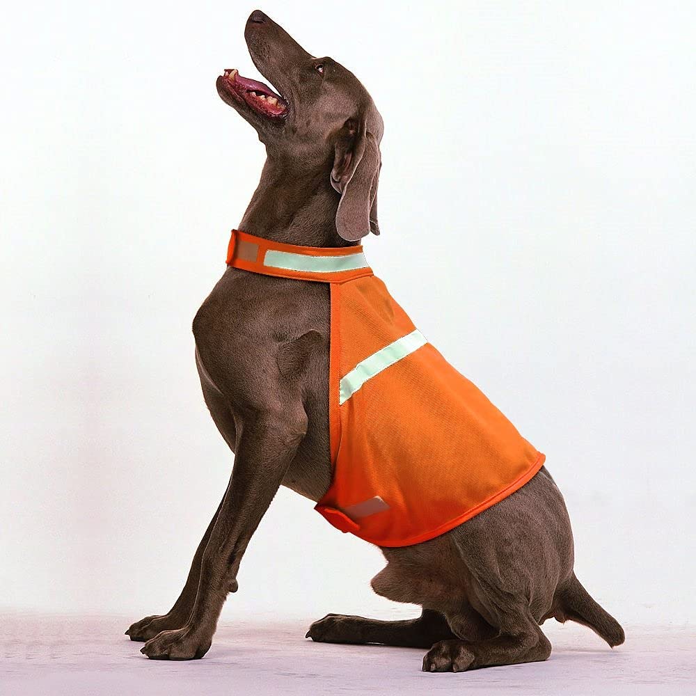 Dog Jacket High Visibility Safety Reflective Dog Vest For Small Medium Large Dogs (X-Large, Orange)