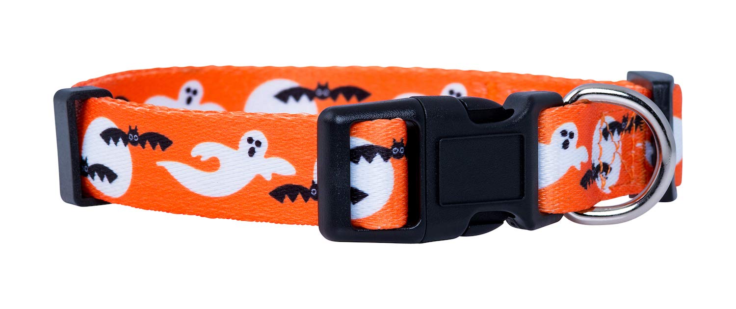 Native Pup Halloween Dog Collar (Large, Ghosts)