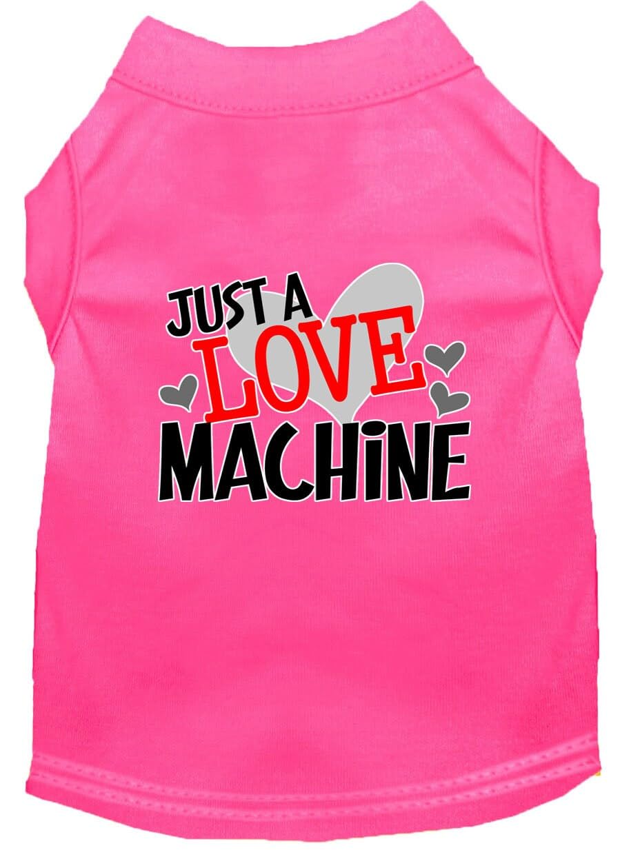 Pet Dog & Cat Shirt Screen Printed, "Just A Love Machine" Yellow XL (14-20 lbs.)