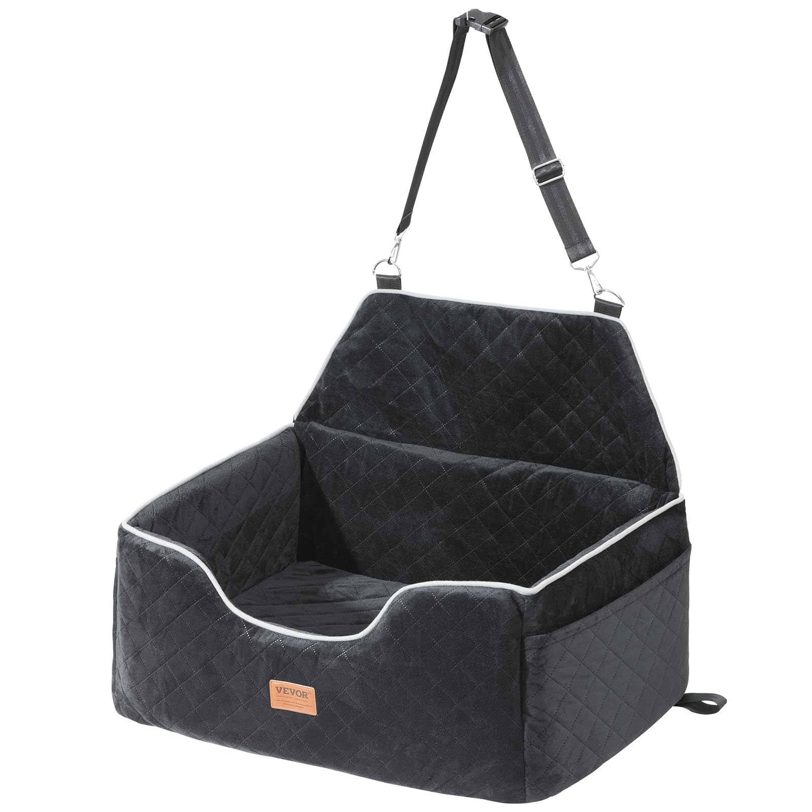 Vevor Dog Booster Car Seat Pet Car Seat For Medium Large Dog Up To 55 Lbs Black