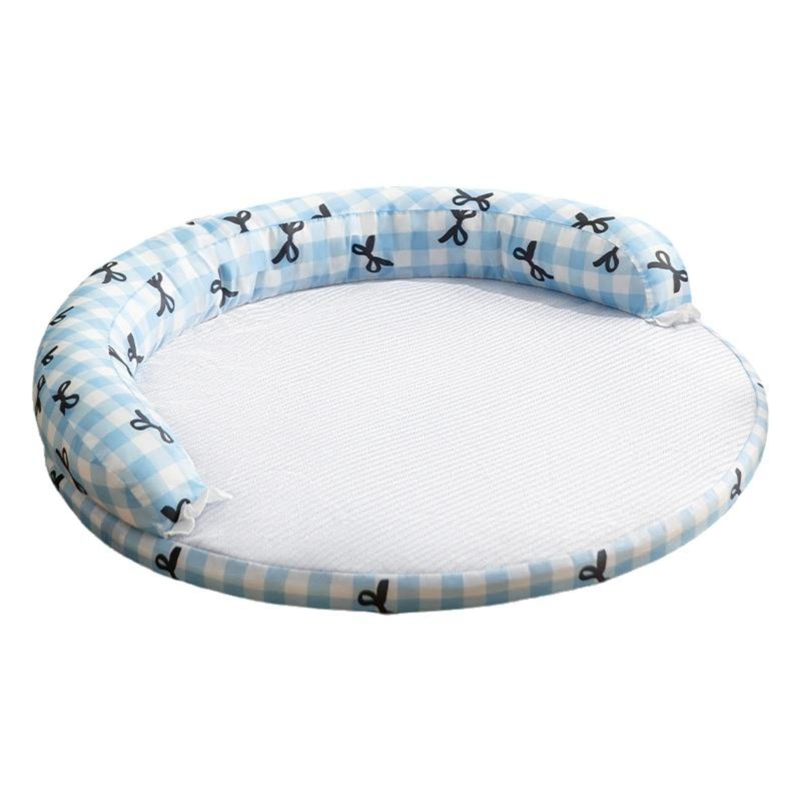 MERISHOPP Pet Bed, cleanable Dog Sofa, Removable Cover, Comfortable Sleep for felines and Dogs Blue Plaid 70cm