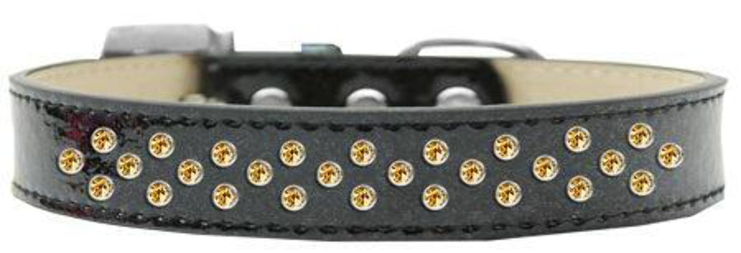 Mirage Pet Products Sprinkles Ice Cream Dog Collar with Yellow Crystals, Size 16, Blue