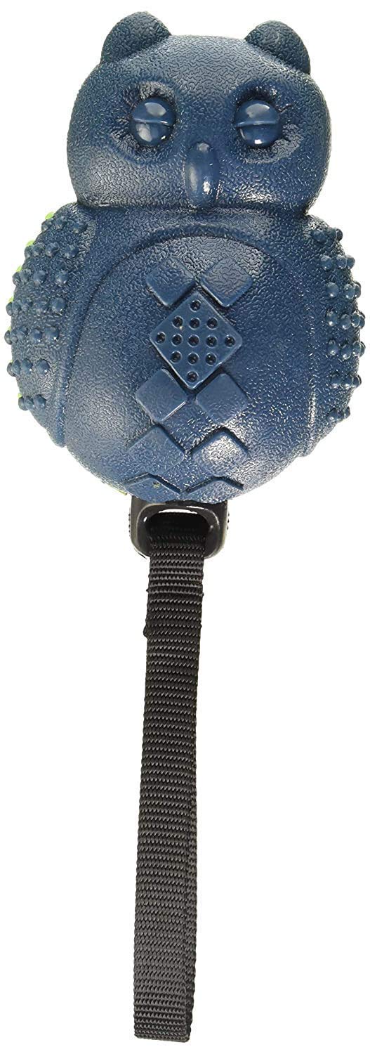 Pups&pets TRP & Foam Squeaky Owl with Grooves and Grip Strap Holder Chew Toys for Dogs & Puppies  (Color May Vary)