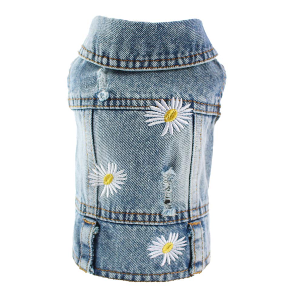 MISS PET Denim Dog Costume Sky Blue XXL Cowboy Vest Shirt for Chihuahua Yorkies