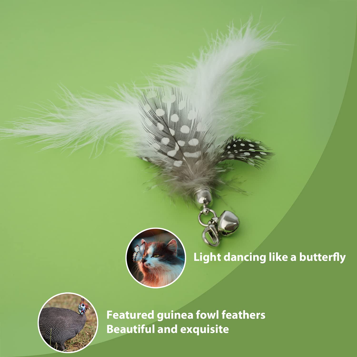 FUPUSUN Cat Feather Toys - Interactive Wand & Teaser Set, Indoor Kitten Play & Exercise