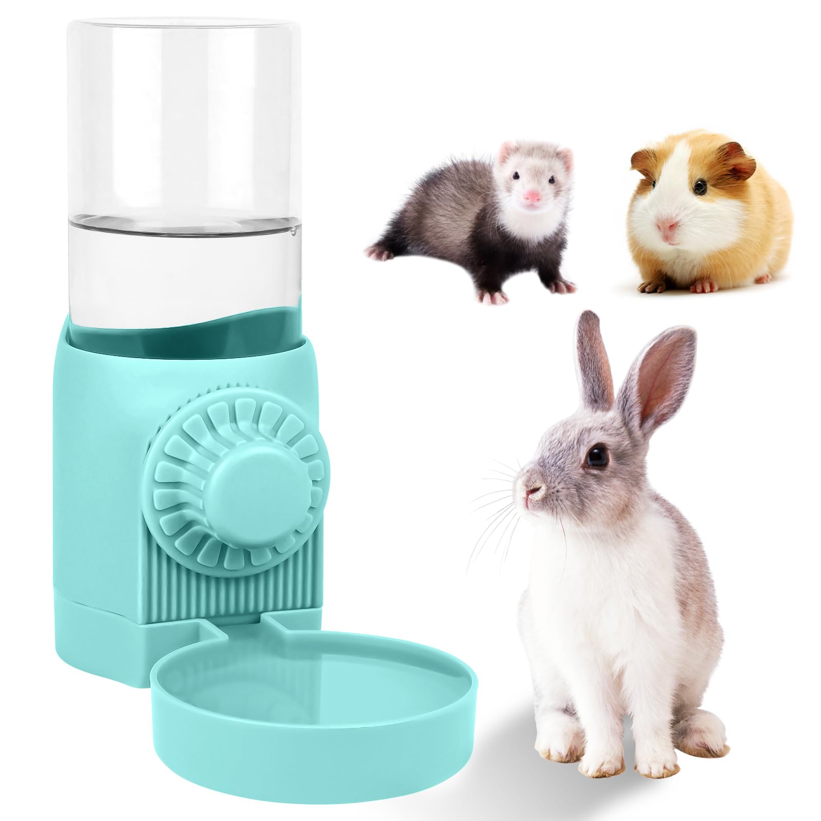 17oz Rabbit Water Bottle for Cage, No Drip Guinea Pig Water Bottle, Hanging Automatic Water Dispenser for Bunny Hamster Puppies 
