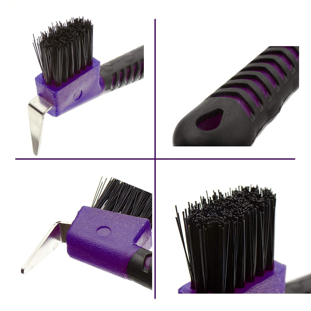 BOTH WINNERS Horse Hoof Pick Brush with Soft Touch Handle (Purple)