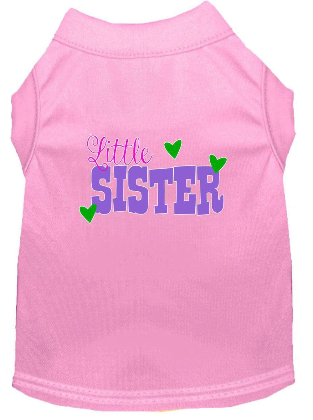Pet Dog & Cat Shirt Screen Printed, "Little Sister" Light Pink XL (14-20 lbs.)