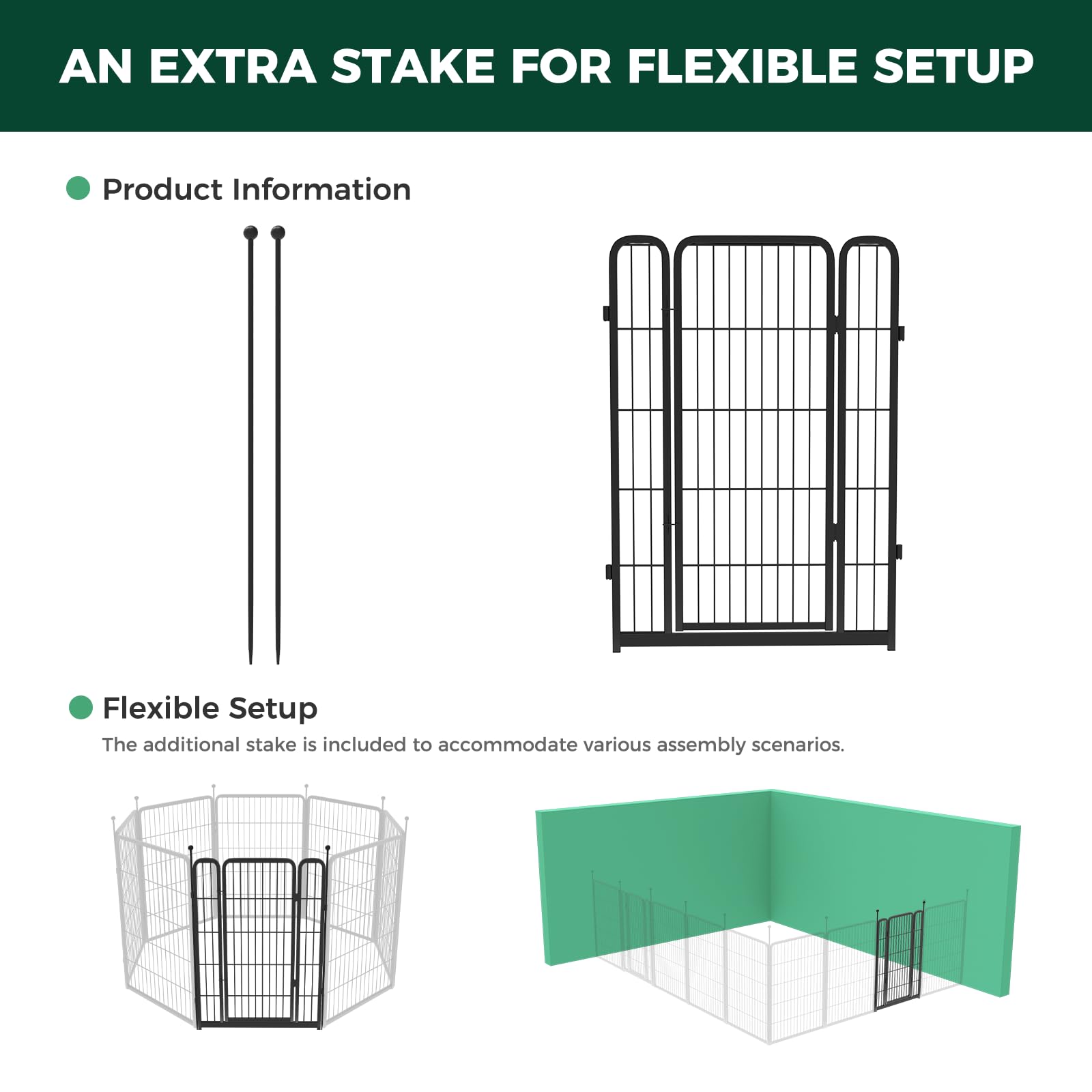 Fxw Rollick Dog Playpen, 1 Add-On Gate Panel, Single 40-Inch Gate Panel