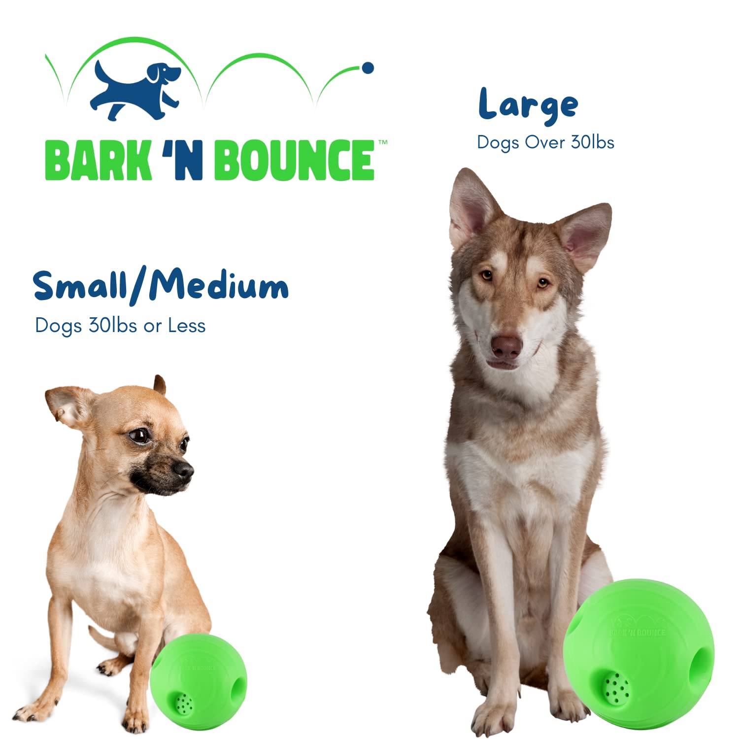 The Outdoor Optimist Interactive Dog Toy Ball - Bouncing & Laughing, Small/Medium 3.75in, Rubber for Dogs 30lbs and Under