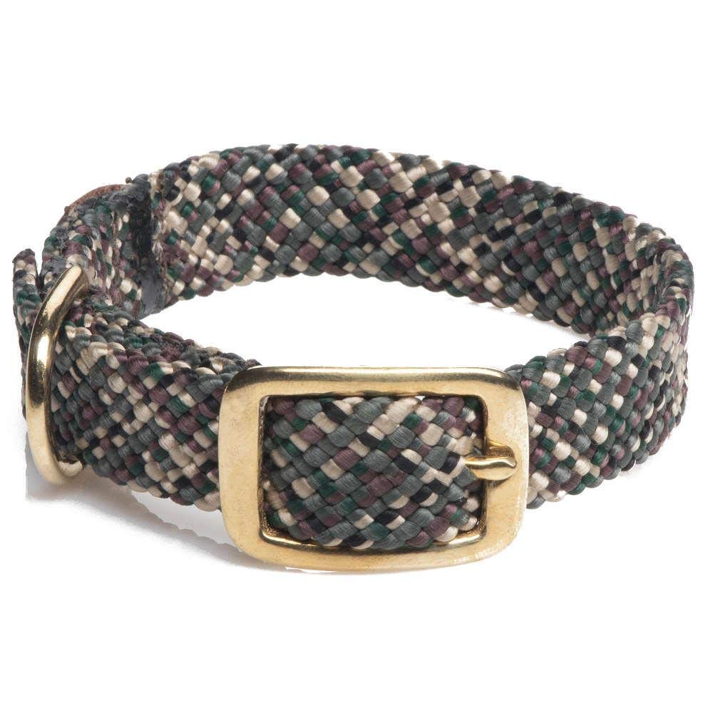 Mendota Pet Double Braid Collar - Brass - Dog Collar - Made In The Usa - Camo, 9/16 In X 14 In Junior