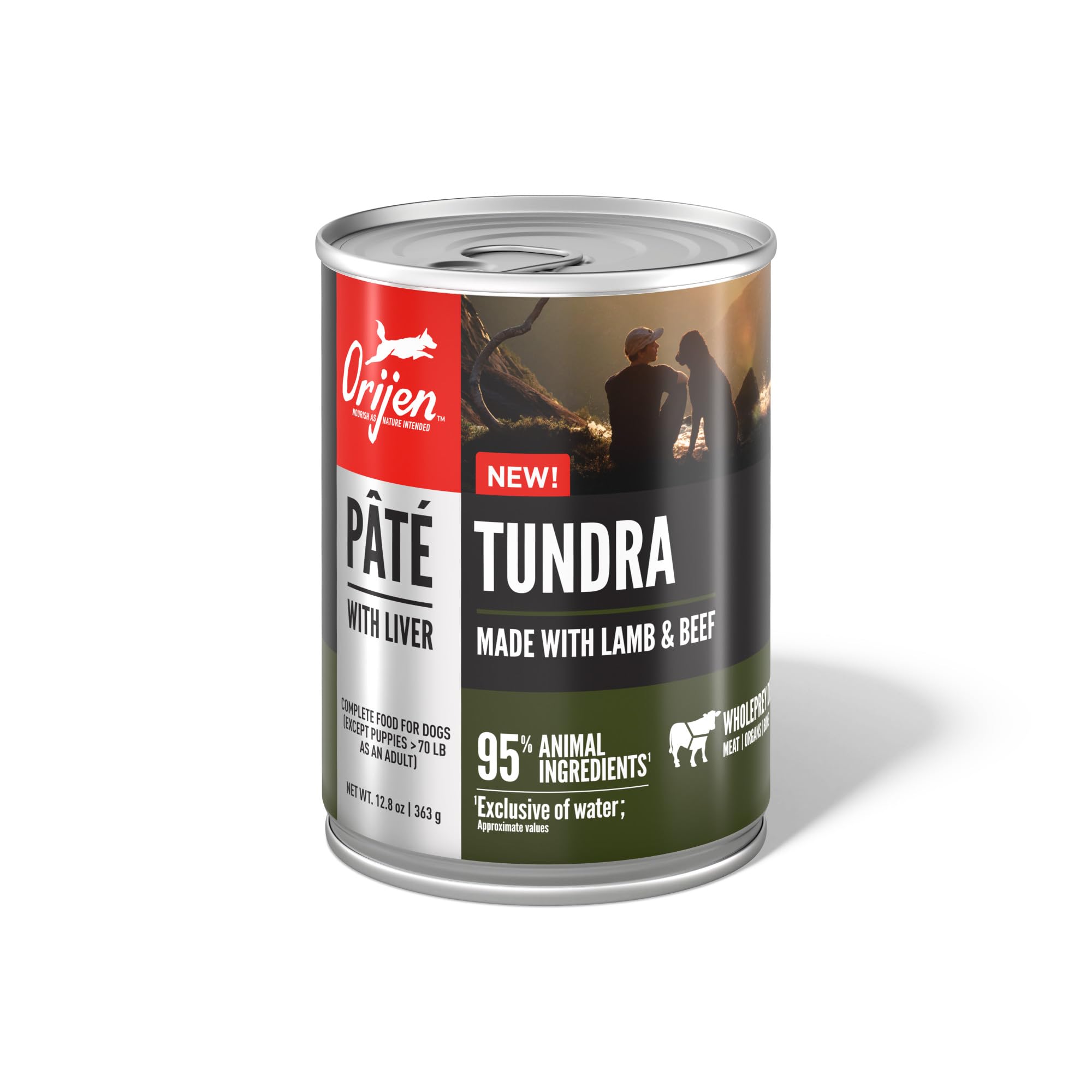 ORIJEN Pate Wet Dog Food Tundra Recipe with Liver 12.8oz Cans (12 Count)