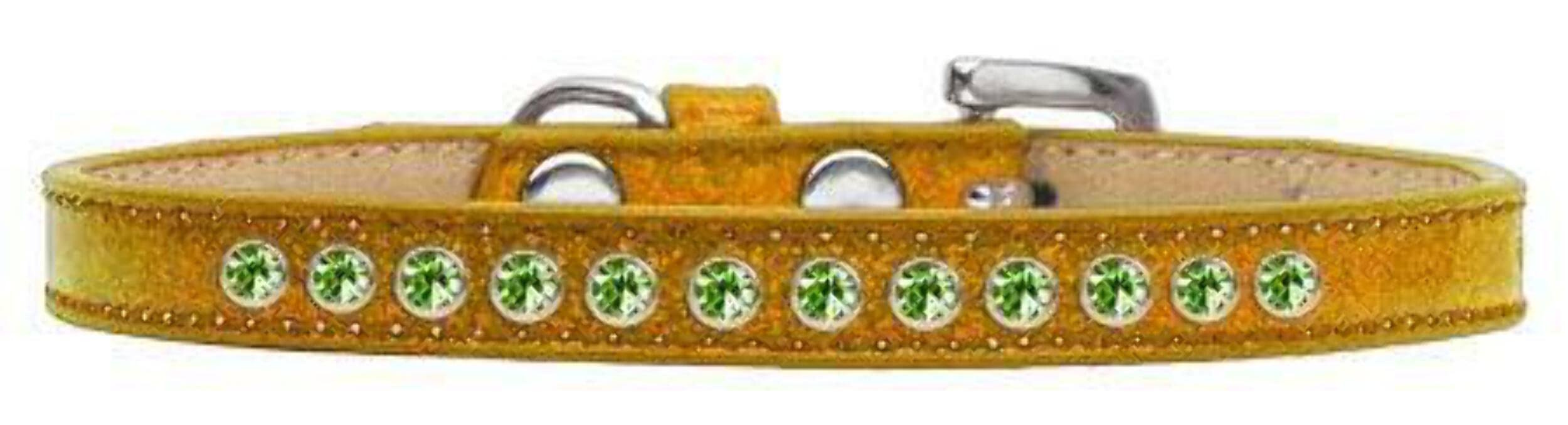 Dog, Puppy and Pet Ice Cream Collar, Lime Green Crystal Rimsets Silver 14