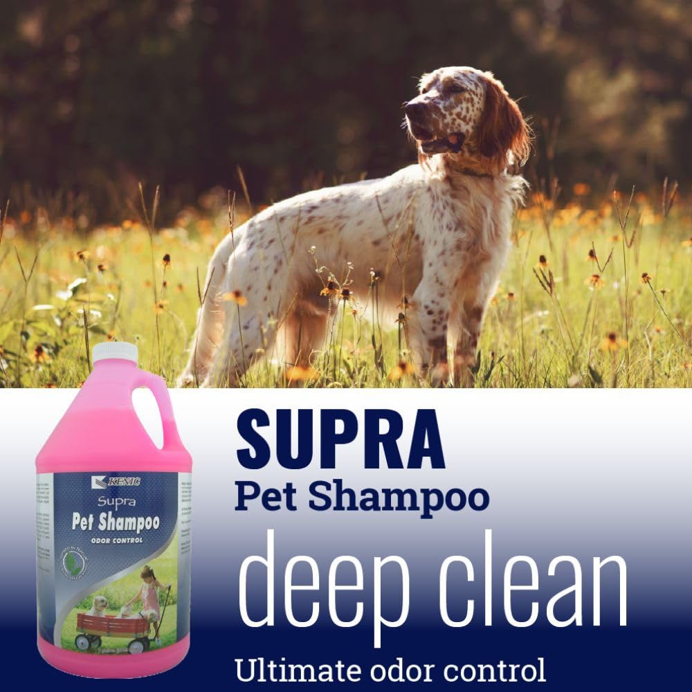 Kenic Supra Deodorizing Dog Shampoo - Odor-Neutralizing Fresh Clean Formula, Safe for Dogs & Small Animals, Made in USA