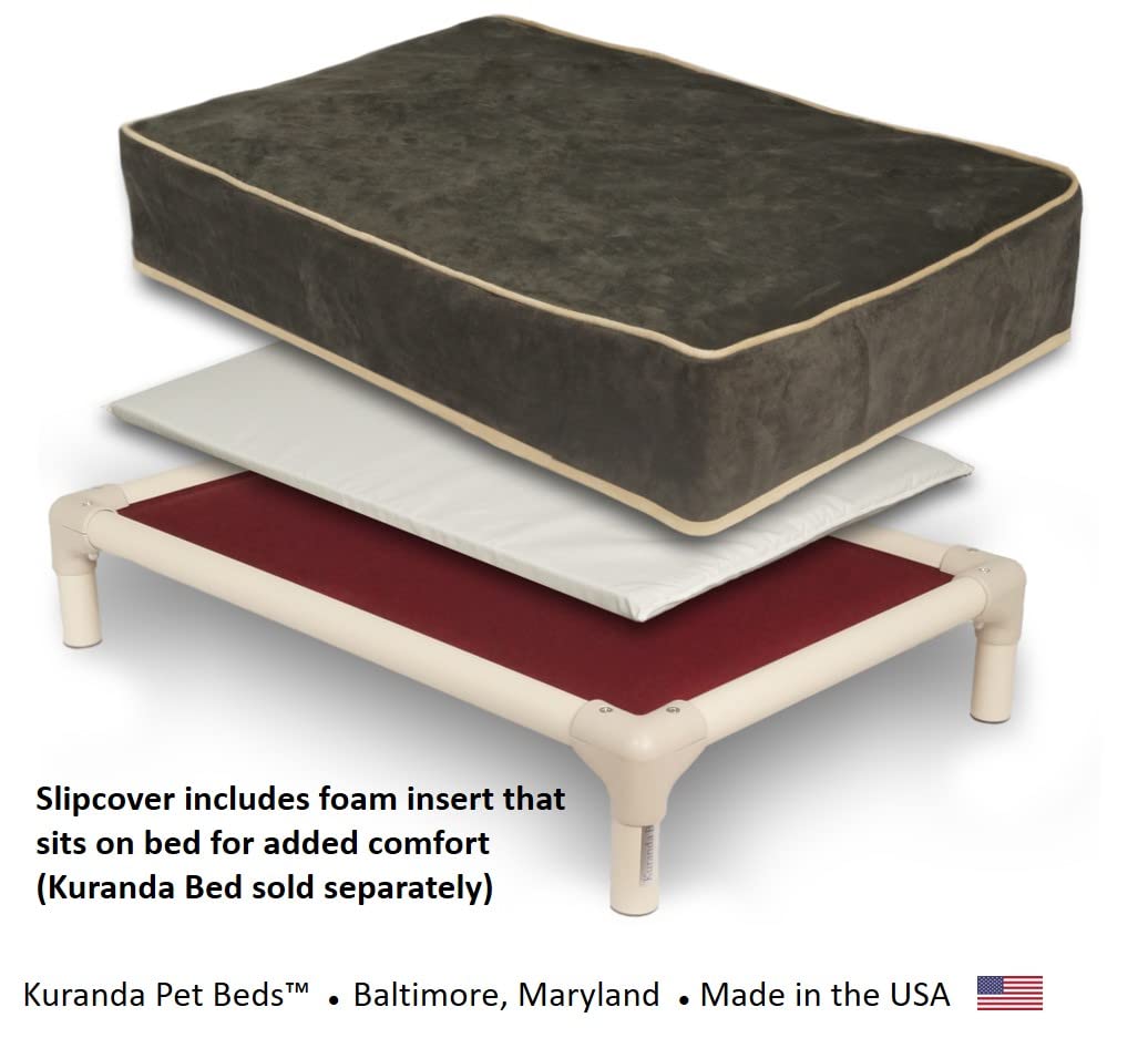 Kuranda Microsuede Slipcover - Small - 30' X 20' - Microsuede - Smoke