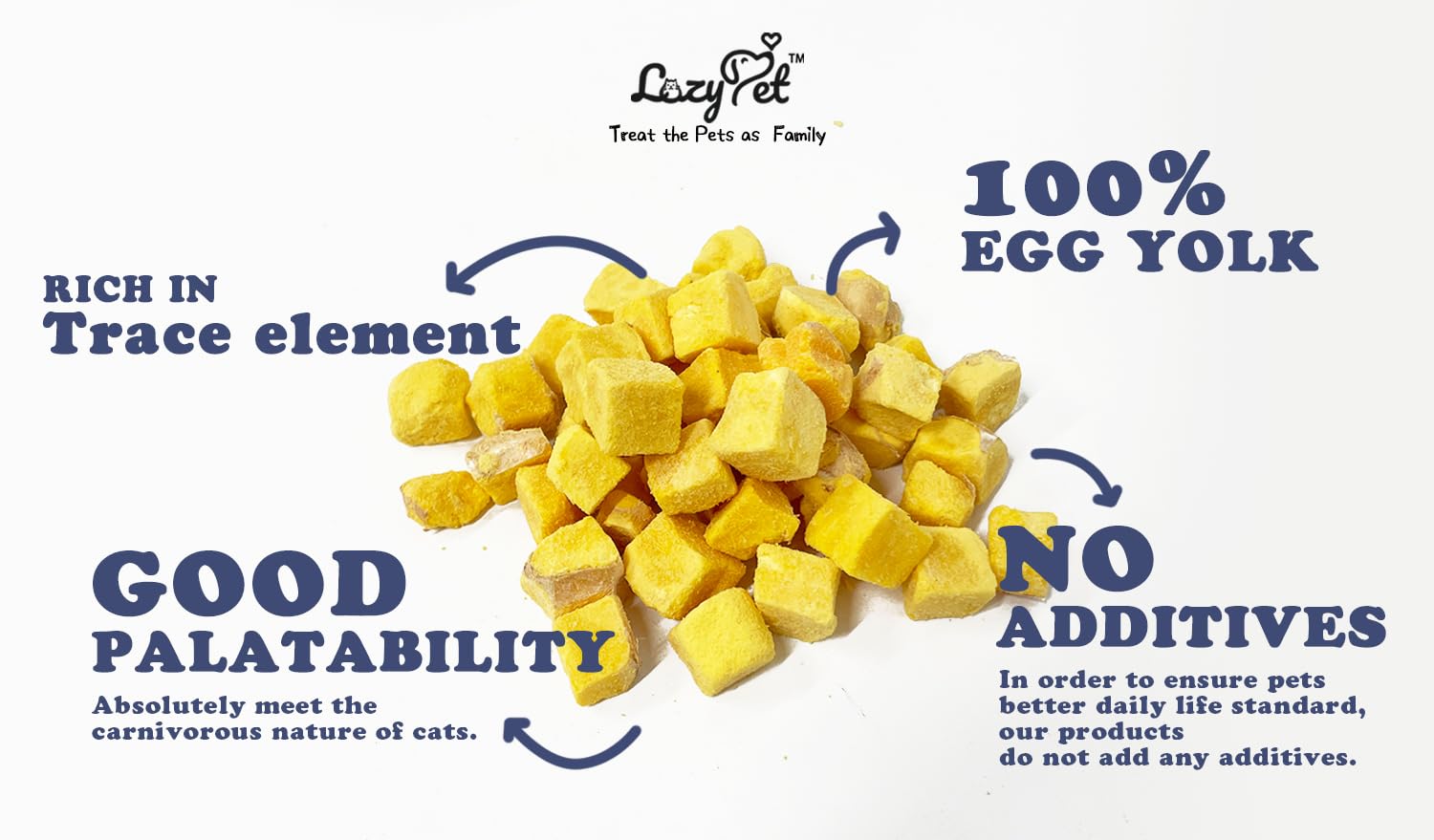 Freeze-Dried Egg Yolk Training Raw Single Ingredient Cat Treats, Solve Pets Picky Eating Problem(Egg Yolk)