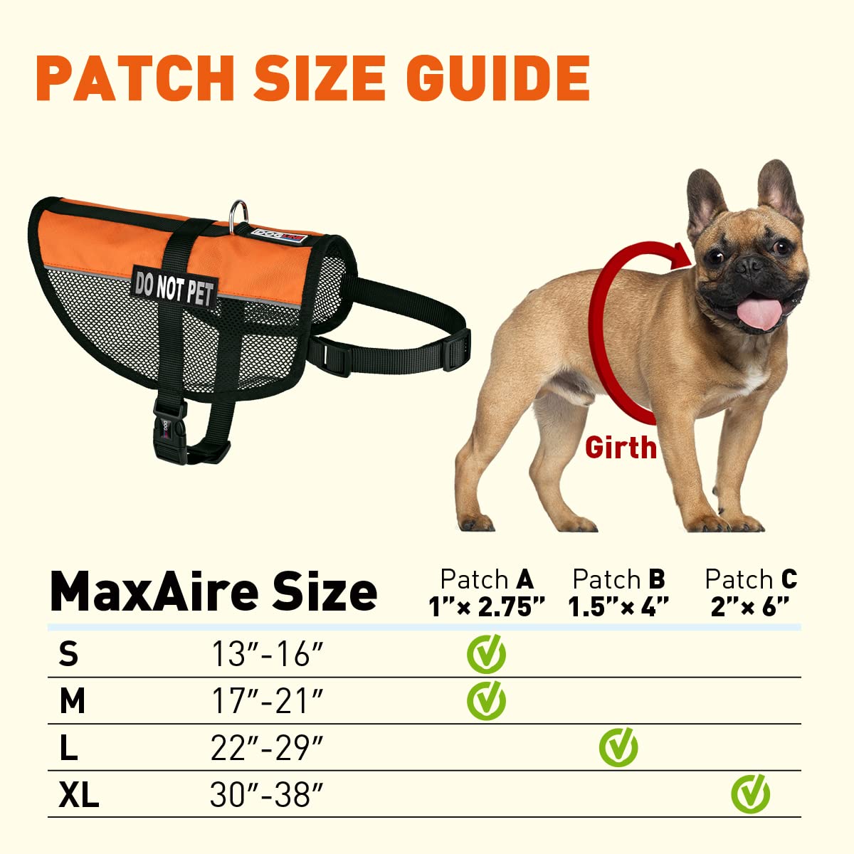 Dogline Maxaire Multi-Purpose Mesh Vest For Dogs And 2 Removable Do Not Pet Patches, Large, Orange