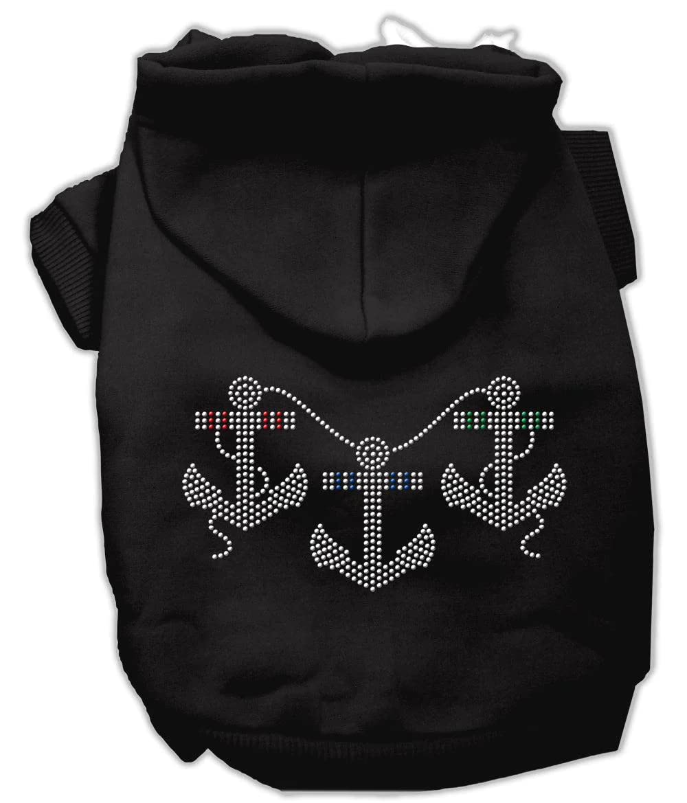 Mirage Pet Products 16-Inch Rhinestone Anchors Hoodies, X-Large, Red
